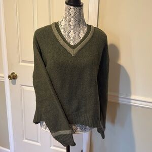 Zara open back v-neck sweater